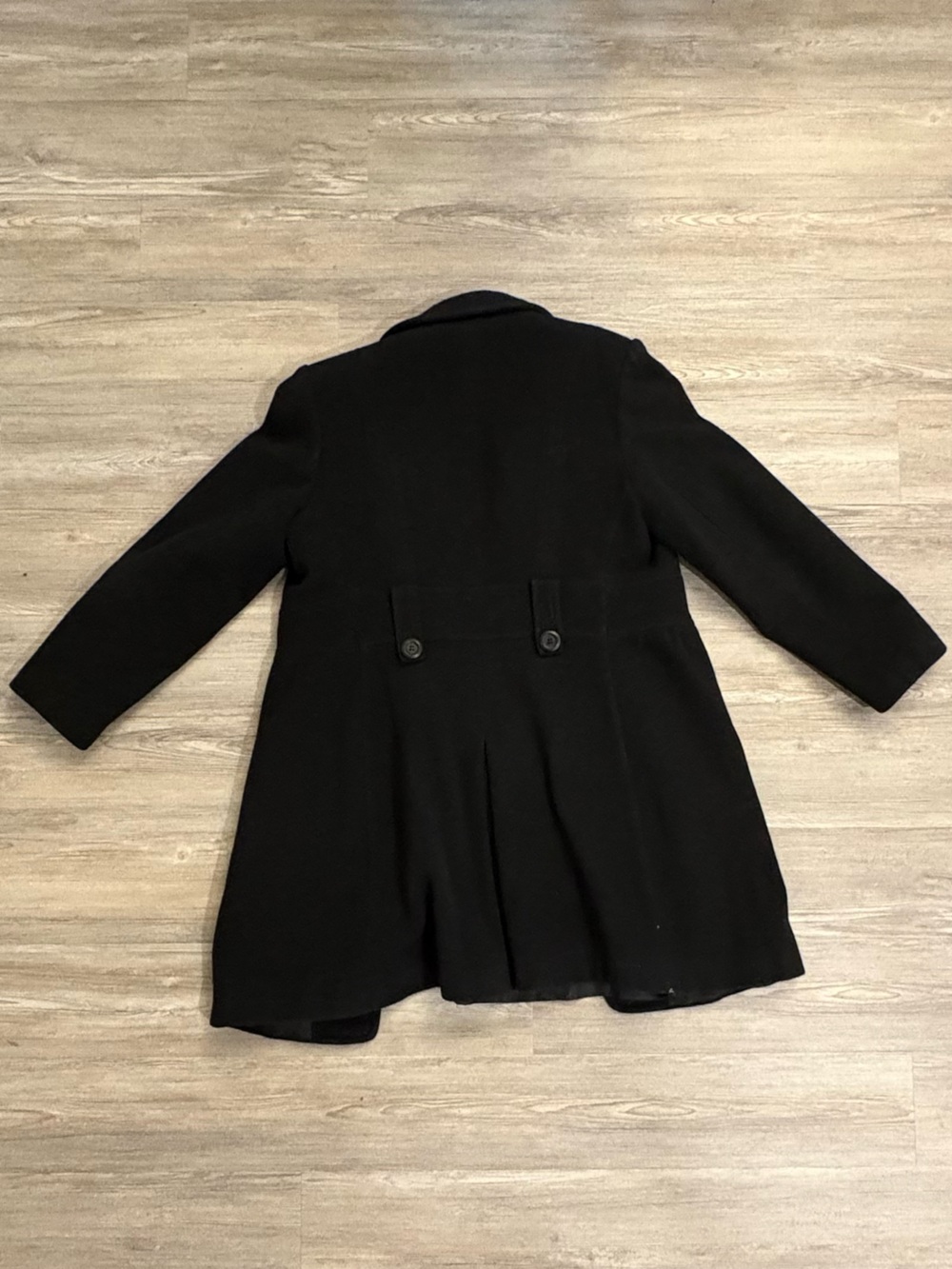 Anne Klein Black Wool Blend Single-Breasted Coat - Picture 2 of 2